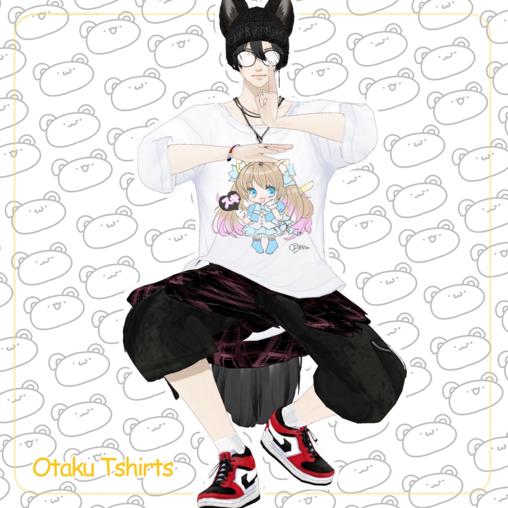 【Vroid/XWear / FBX】ロックンロールTシャツセットRock and Roll T_Set