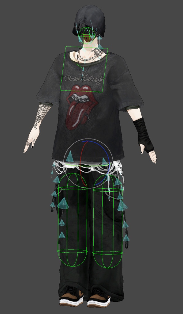 【Vroid/XWear / FBX】ロックンロールTシャツセットRock and Roll T_Set