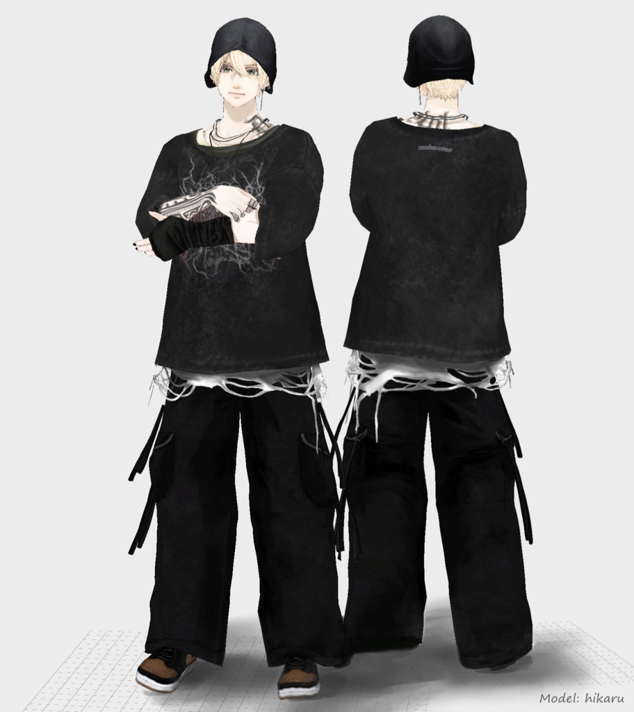 【Vroid/XWear / FBX】ロックンロールTシャツセットRock and Roll T_Set