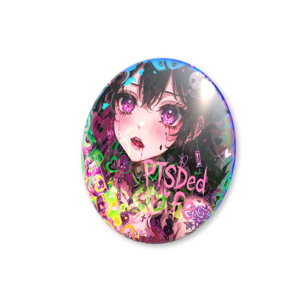 PTSDed Life オリジナルロゴセット缶バッジ
