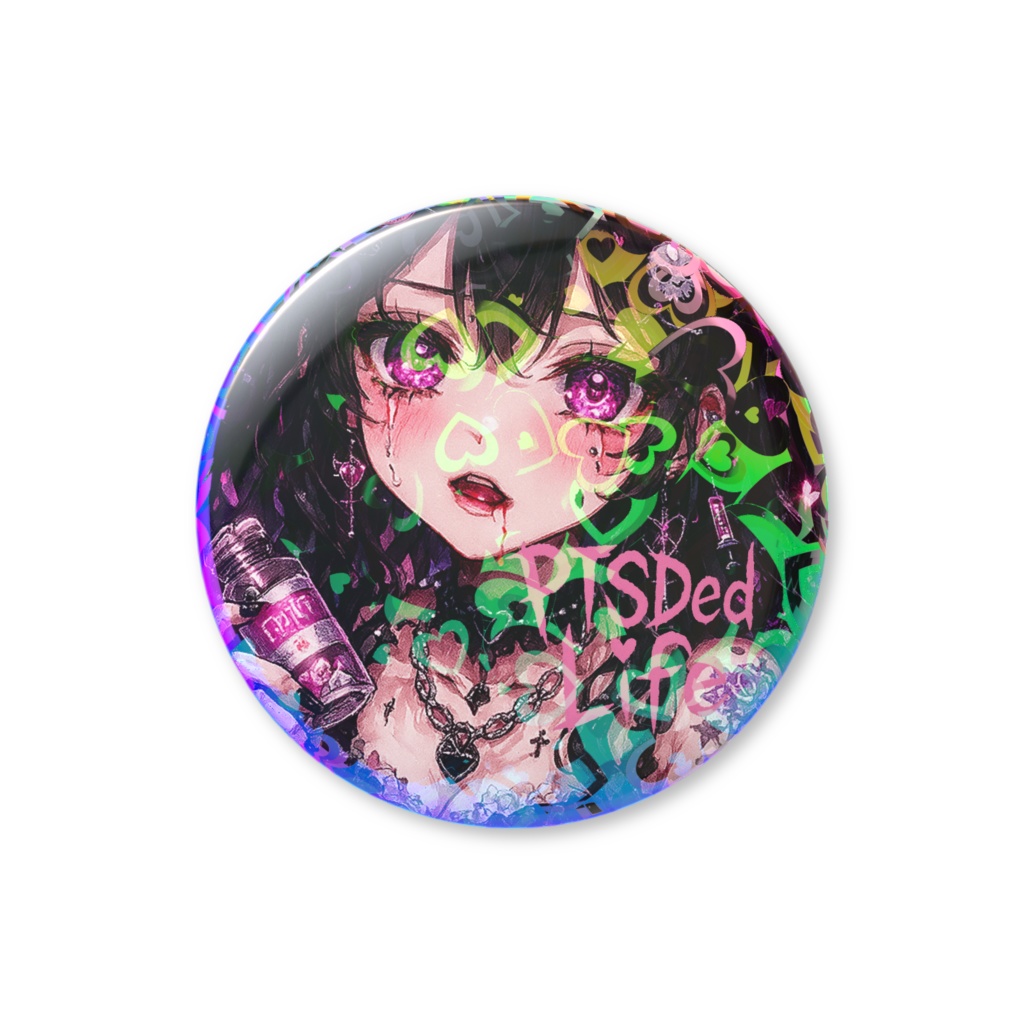 PTSDed Life オリジナルロゴセット缶バッジ
