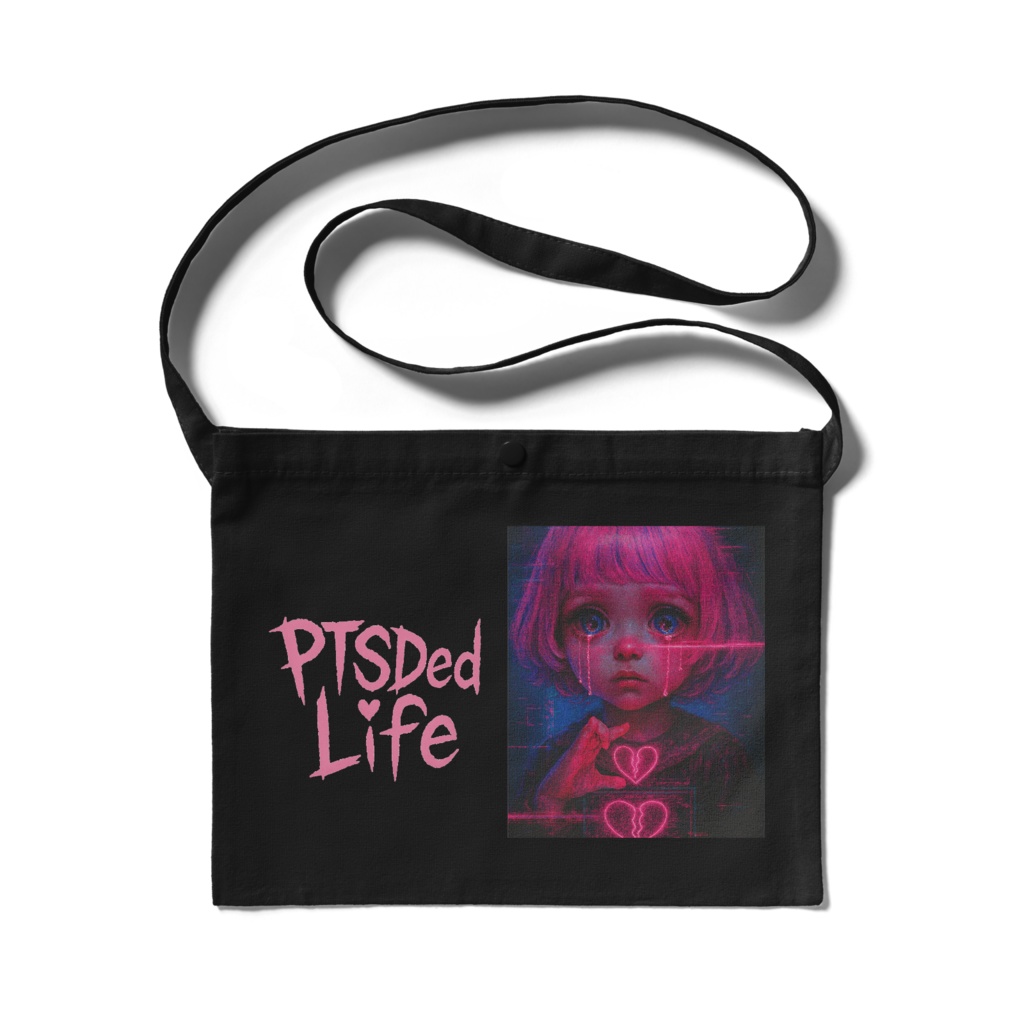 PTSDed Life オリジナルロゴ入りサコッシュ