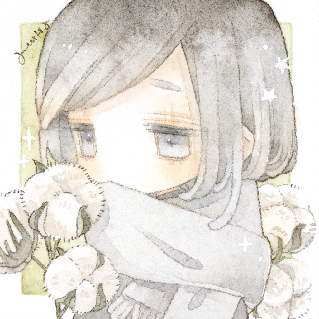 【原画】豆色紙マフラーコットン４