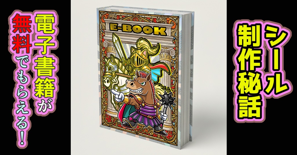 謹賀新年の騎士(2026年あけおめシール)1枚 / 電子書籍付属 / Japanese Sticker - Bikkuriman Style / 自作貼紙