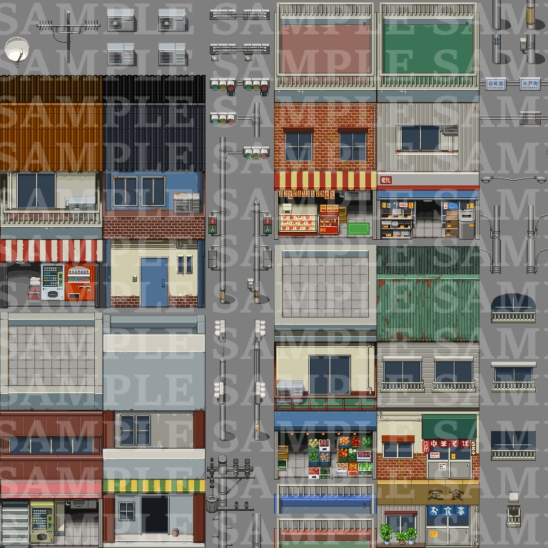 ノスタルジータイルセット【街並みセット1】