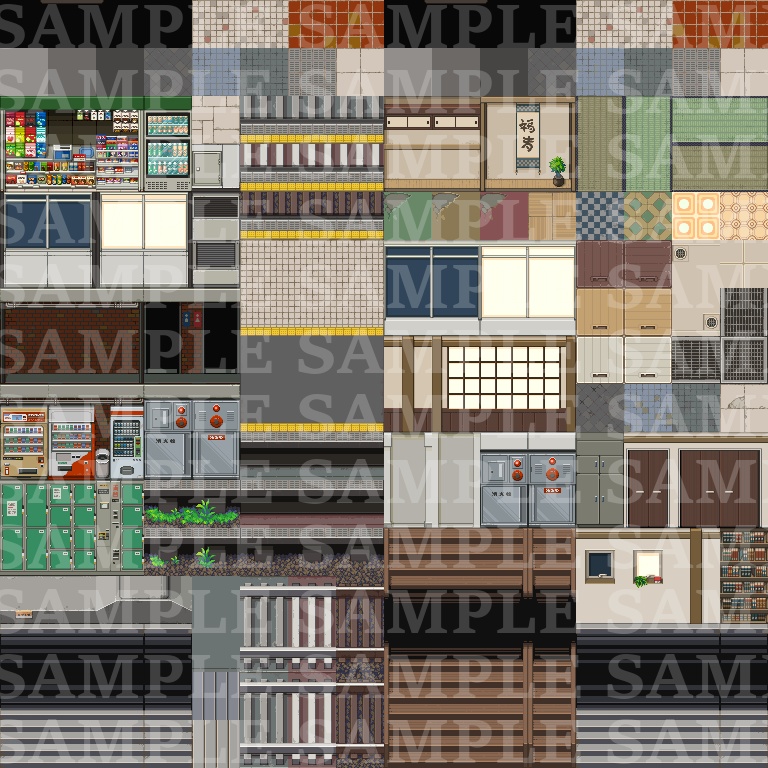 ノスタルジータイルセット【現代内装1】