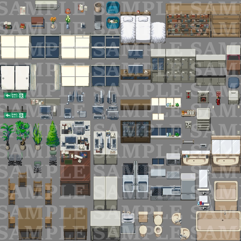 ノスタルジータイルセット【現代内装1】