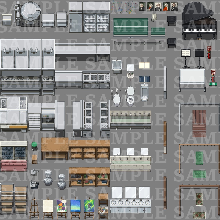 ノスタルジータイルセット【学校】