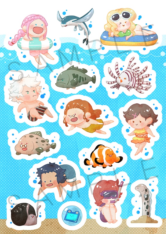 おさかな＆スイムスーツシール