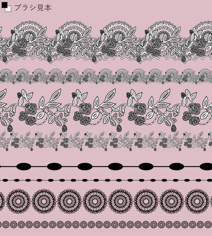 【クリスタ】HJレースブラシ2/4種セット【素材】