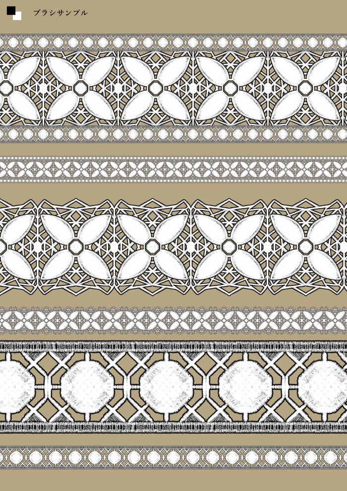 【クリスタ】HJレースブラシ4/3種セット【素材】