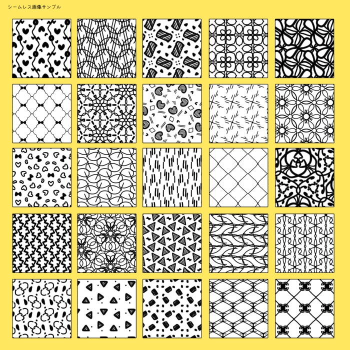 【クリスタ】かわいい背景パターン/103種入 【素材】