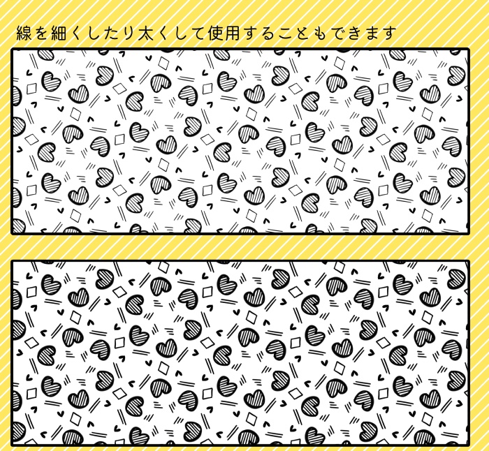 【PNG画像/単品売り】かわいい背景パターン0012【グレスケ素材】