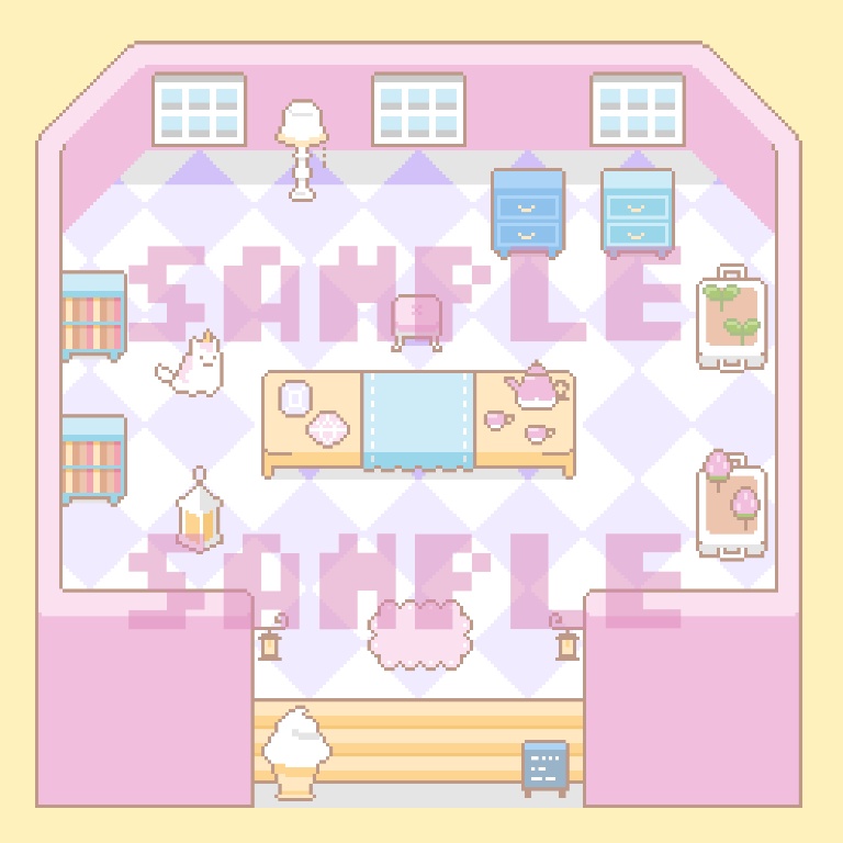 Pictsquare 店舗素材 パステル ドット絵 まゆ子 Booth