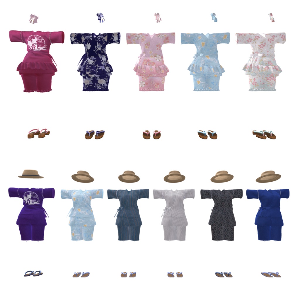 萌対応 男女兼用甚平セット Unisex jinbei set for Moe