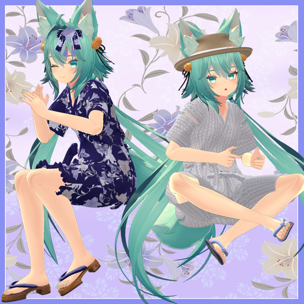 竜胆対応 男女兼用甚平セット Unisex jinbei set for Rindo