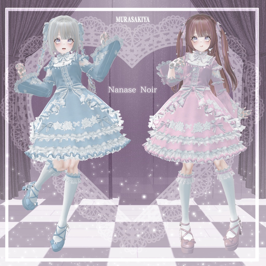 33アバター対応 SUGAR PRINCESS HAIR 二段姫カット ヘアメ(エクステ)セット、リボンセット付き #MURASAKIYA