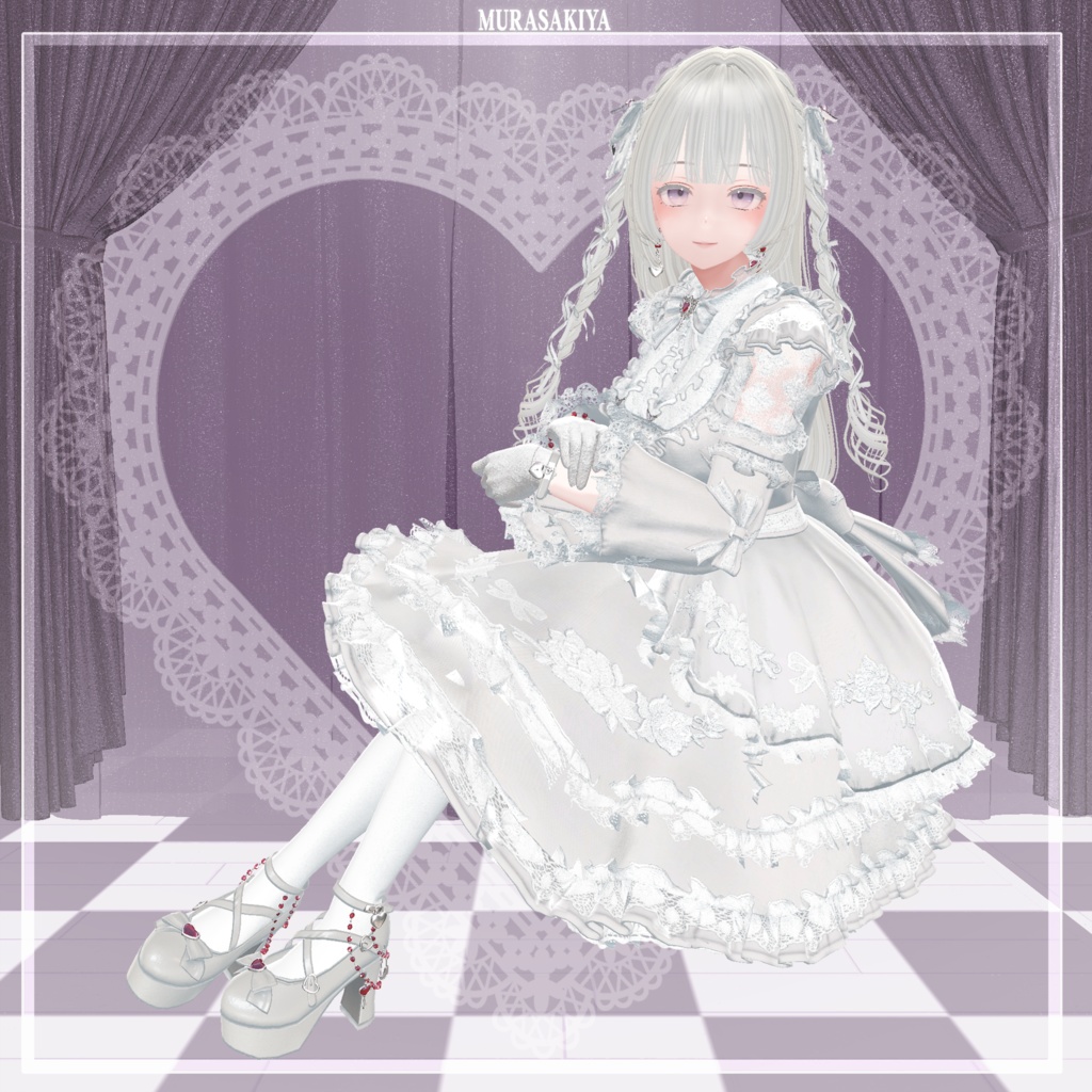 33アバター対応 SUGAR PRINCESS HAIR 二段姫カット ヘアメ(エクステ)セット、リボンセット付き #MURASAKIYA