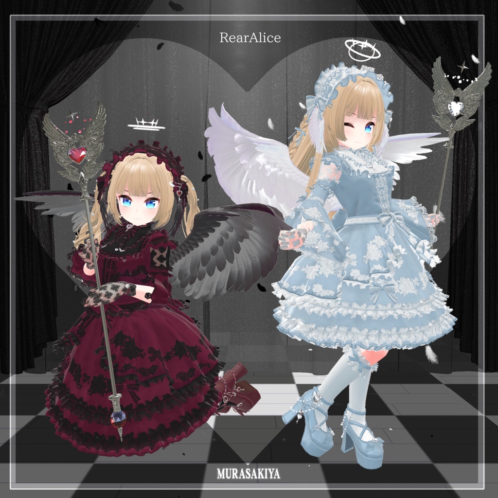 33アバター対応 SUGAR PRINCESS HAIR 二段姫カット ヘアメ(エクステ)セット、リボンセット付き #MURASAKIYA