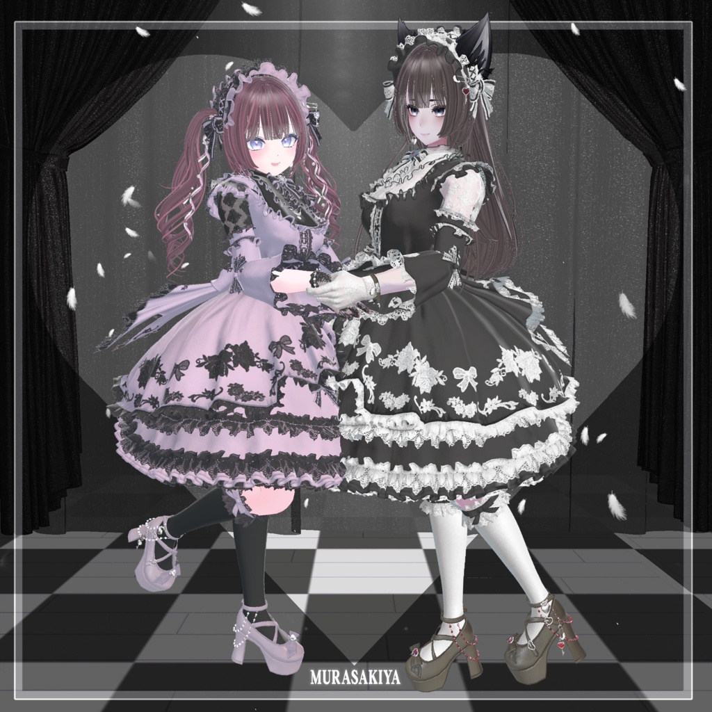 33アバター対応 SUGAR PRINCESS HAIR 二段姫カット ヘアメ(エクステ)セット、リボンセット付き #MURASAKIYA