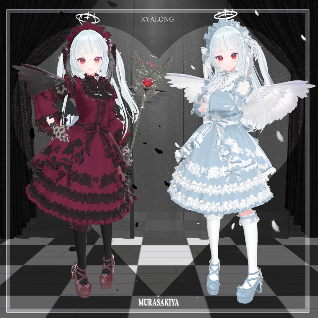 33アバター対応 SUGAR PRINCESS HAIR 二段姫カット ヘアメ(エクステ)セット、リボンセット付き #MURASAKIYA