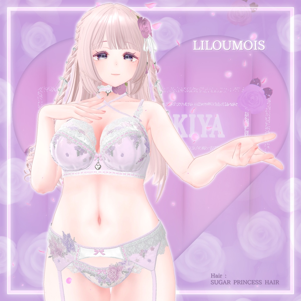 44アバター対応 懐古薔薇 Nostalgic Rose Lingerie (薔薇の開花アニメーション付) #MURASAKIYA