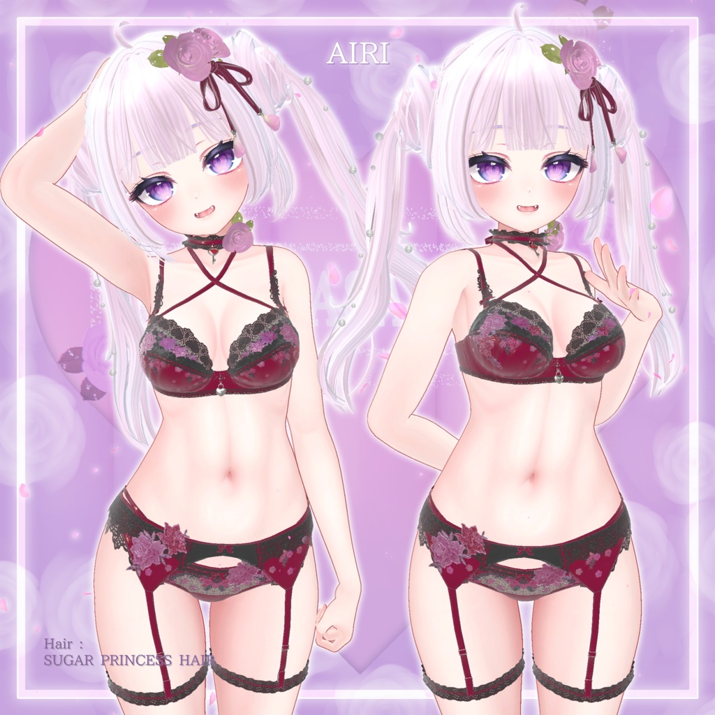 44アバター対応 懐古薔薇 Nostalgic Rose Lingerie (薔薇の開花アニメーション付) #MURASAKIYA
