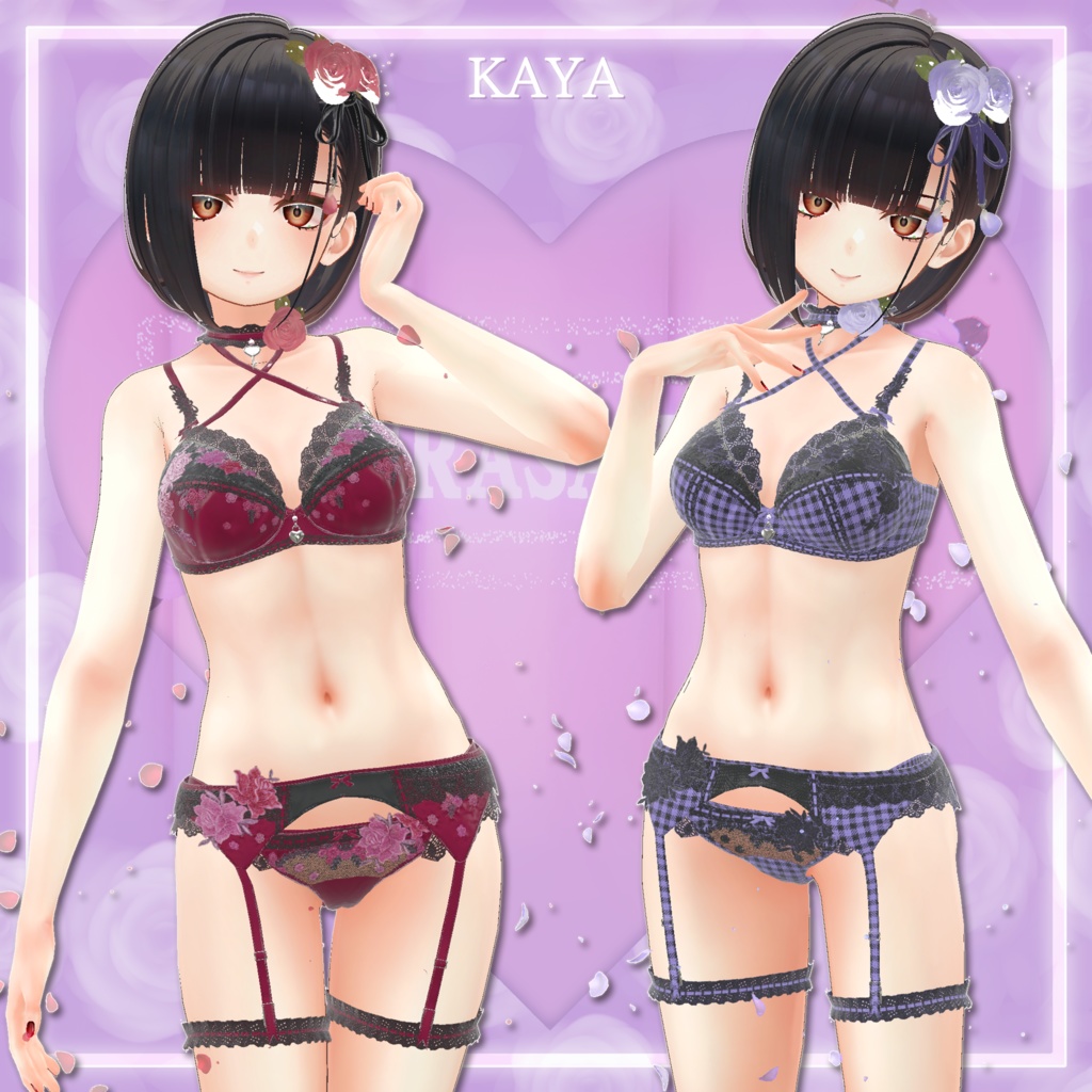 44アバター対応 懐古薔薇 Nostalgic Rose Lingerie (薔薇の開花アニメーション付) #MURASAKIYA