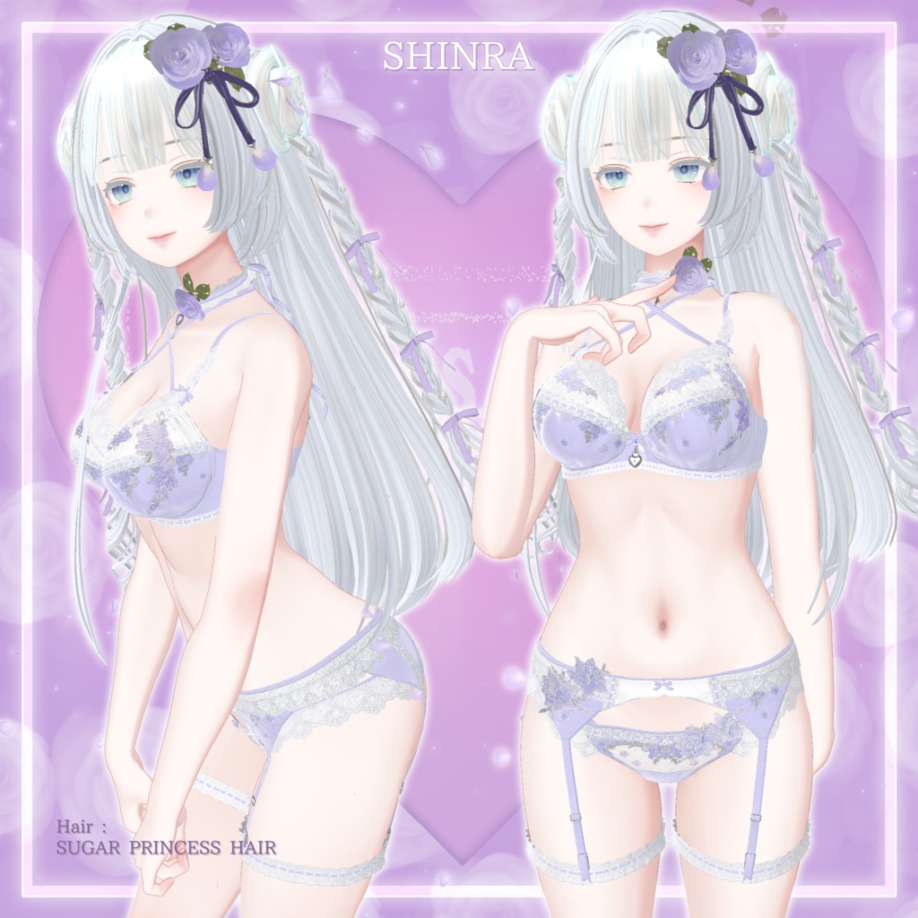 44アバター対応 懐古薔薇 Nostalgic Rose Lingerie (薔薇の開花アニメーション付) #MURASAKIYA