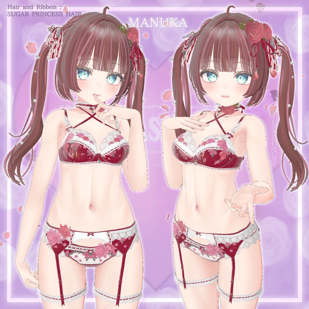 44アバター対応 懐古薔薇 Nostalgic Rose Lingerie (薔薇の開花アニメーション付) #MURASAKIYA