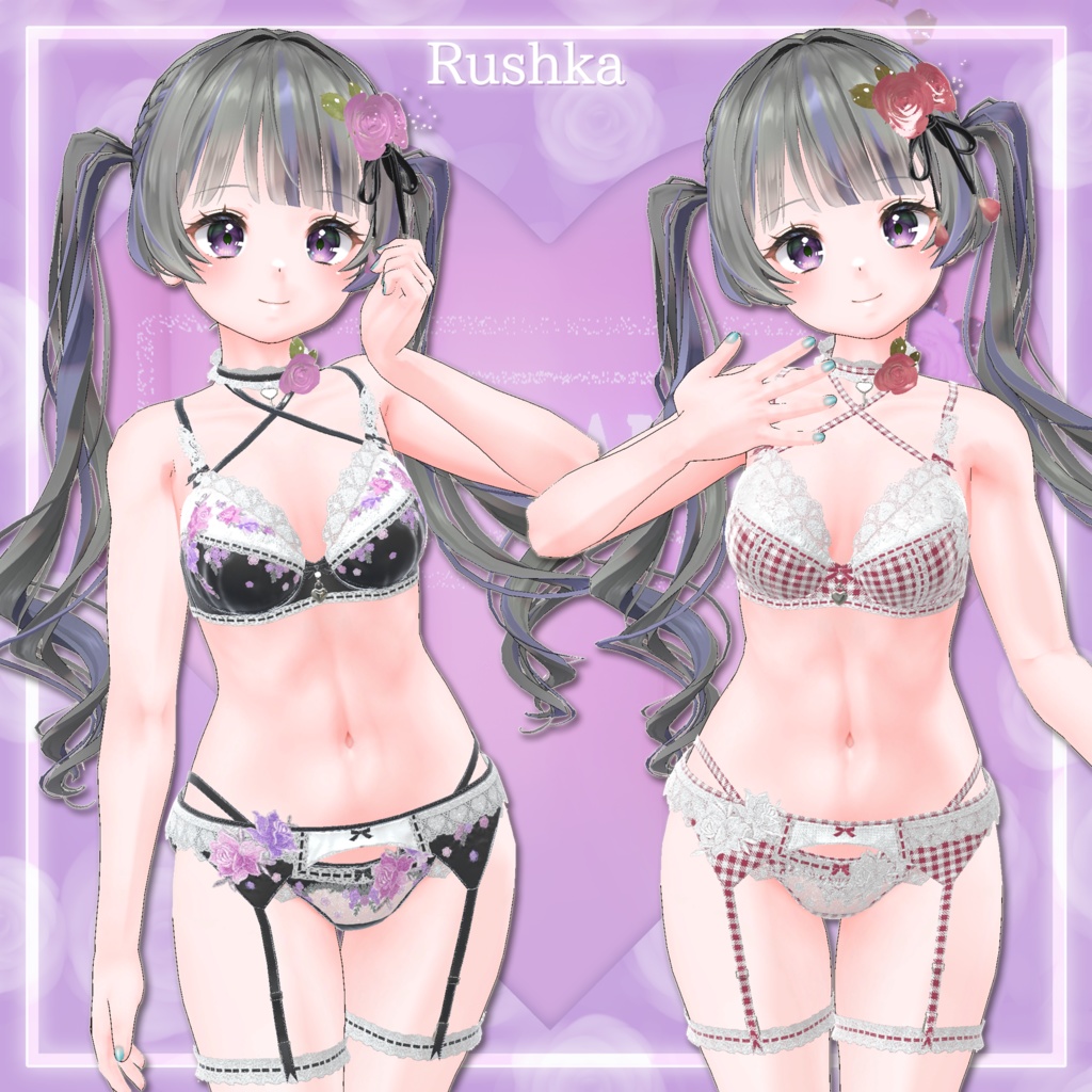 44アバター対応 懐古薔薇 Nostalgic Rose Lingerie (薔薇の開花アニメーション付) #MURASAKIYA