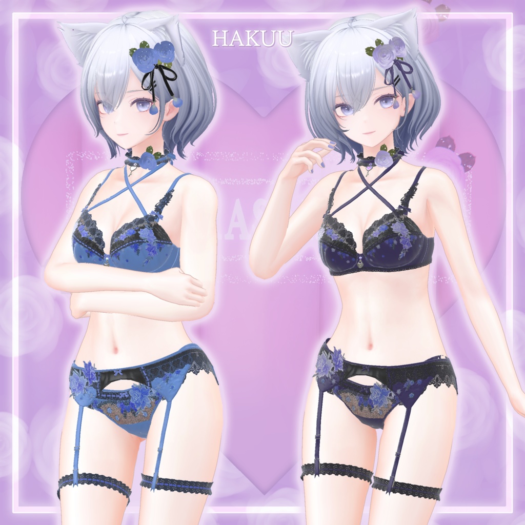 44アバター対応 懐古薔薇 Nostalgic Rose Lingerie (薔薇の開花アニメーション付) #MURASAKIYA