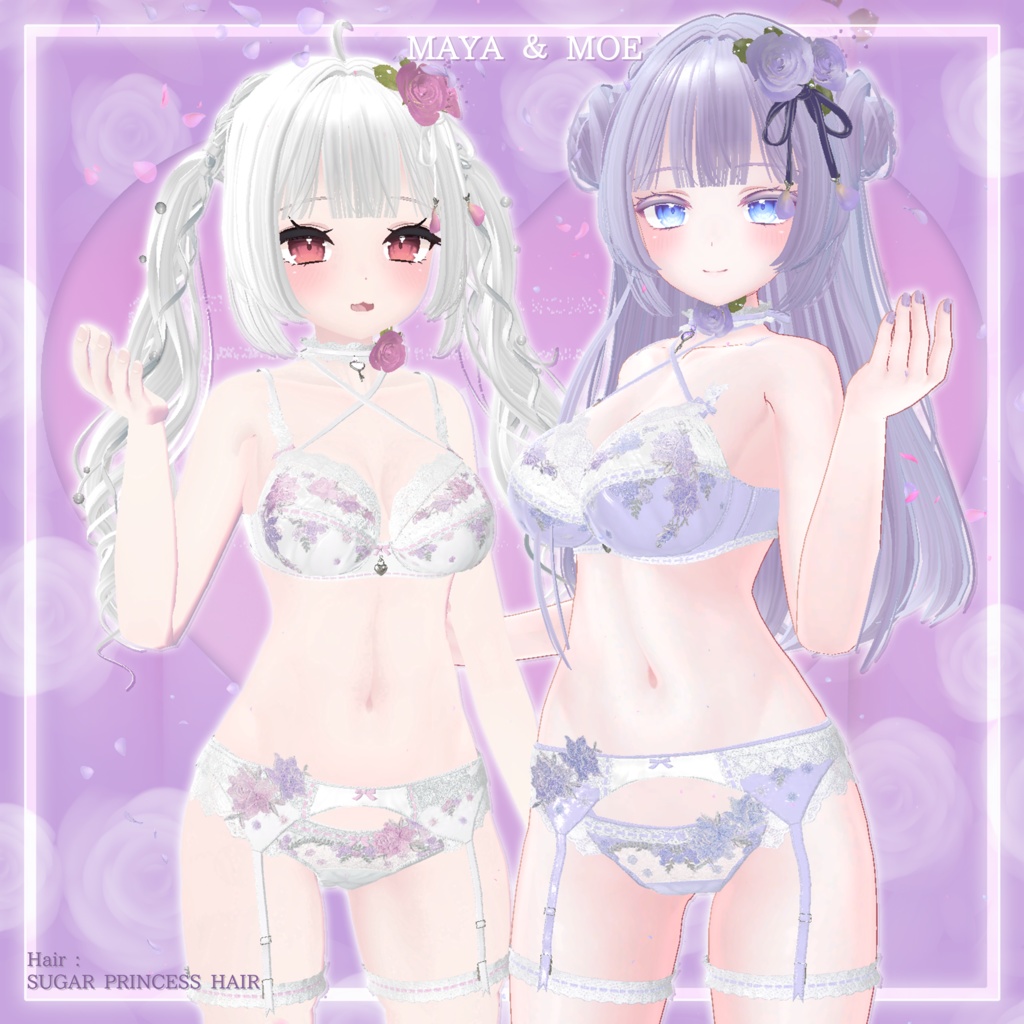 44アバター対応 懐古薔薇 Nostalgic Rose Lingerie (薔薇の開花アニメーション付) #MURASAKIYA
