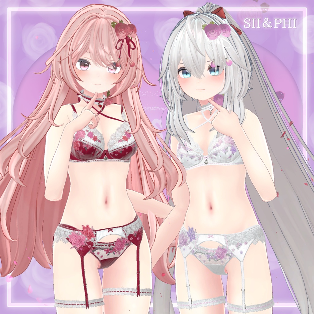 44アバター対応 懐古薔薇 Nostalgic Rose Lingerie (薔薇の開花アニメーション付) #MURASAKIYA