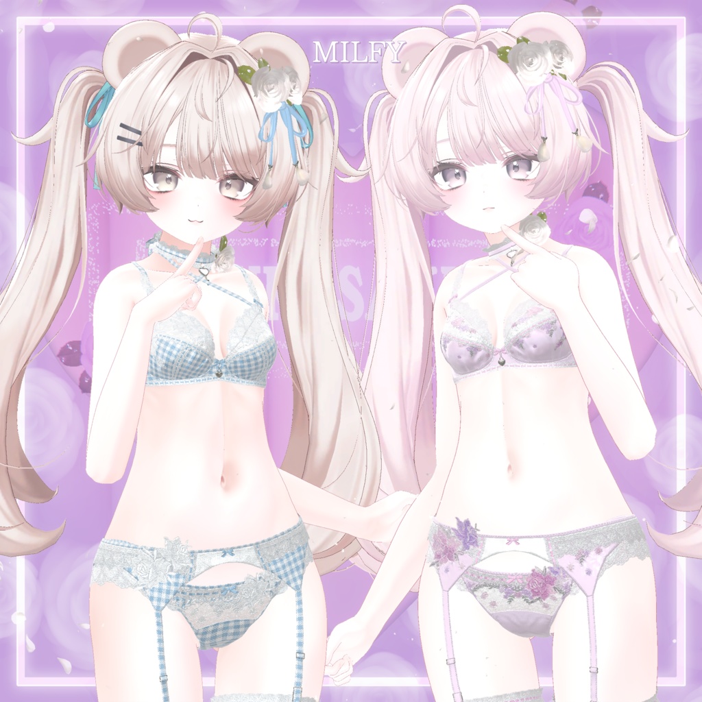 44アバター対応 懐古薔薇 Nostalgic Rose Lingerie (薔薇の開花アニメーション付) #MURASAKIYA