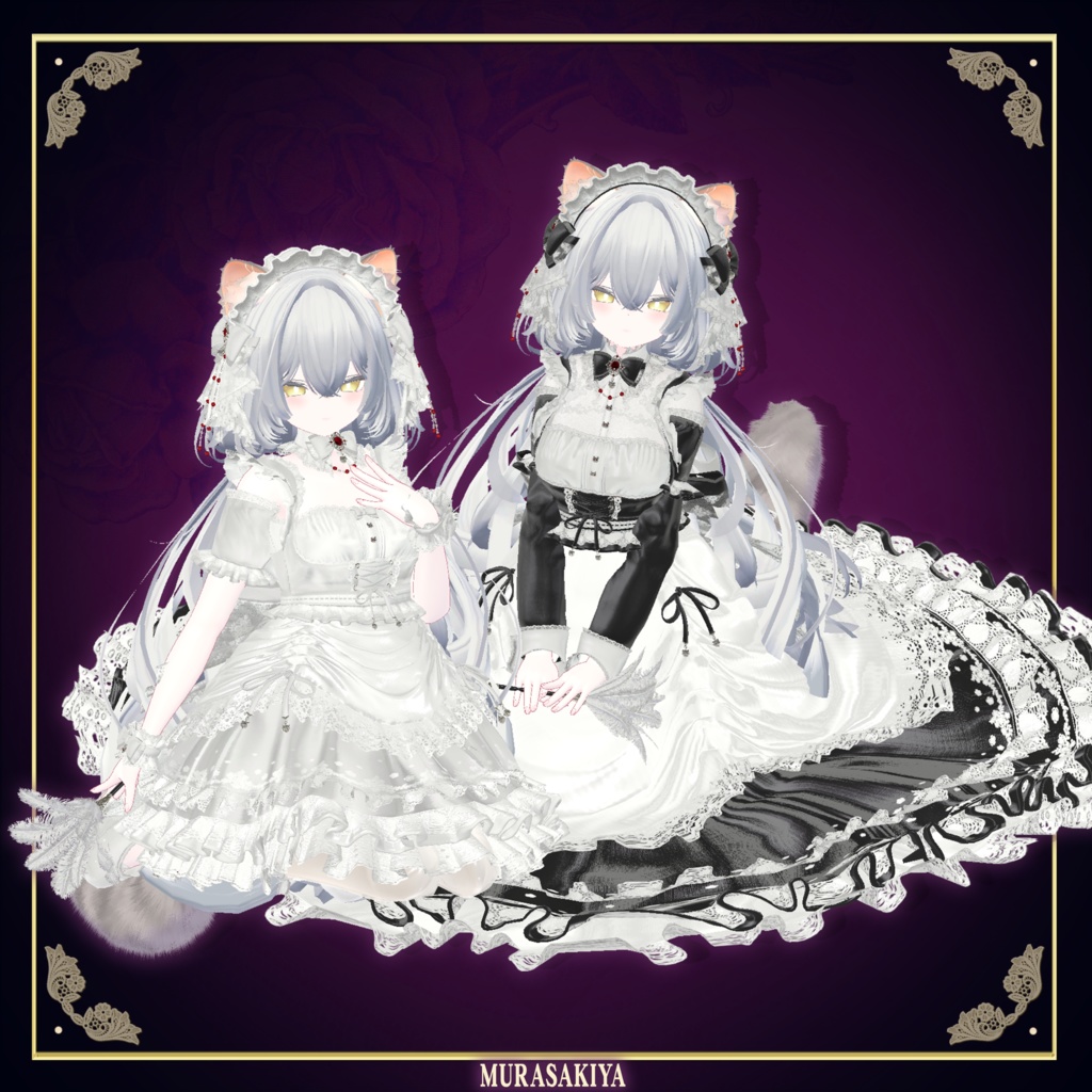 複数アバター対応 麗猫メイド Victorian Whiskers Maid 猫セット付 #MURASAKIYA