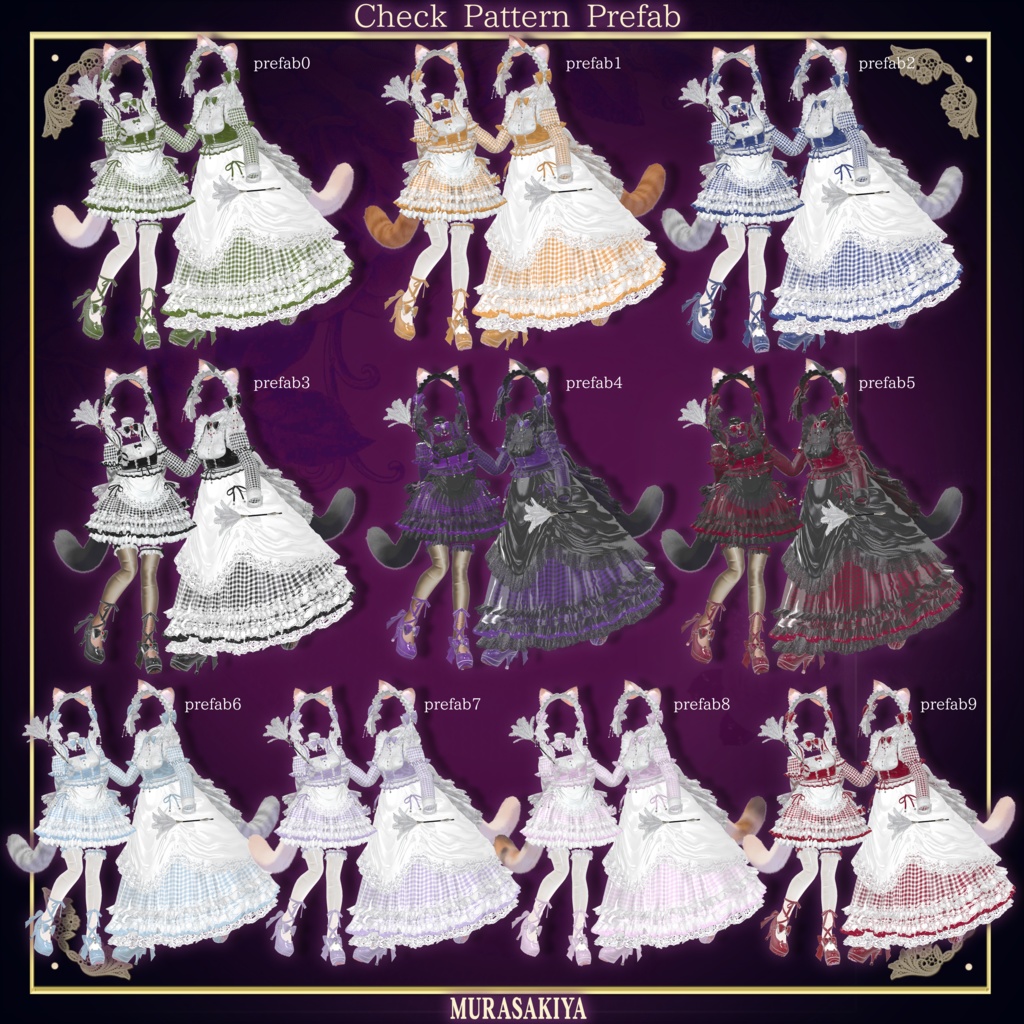 複数アバター対応 麗猫メイド Victorian Whiskers Maid 猫セット付 #MURASAKIYA