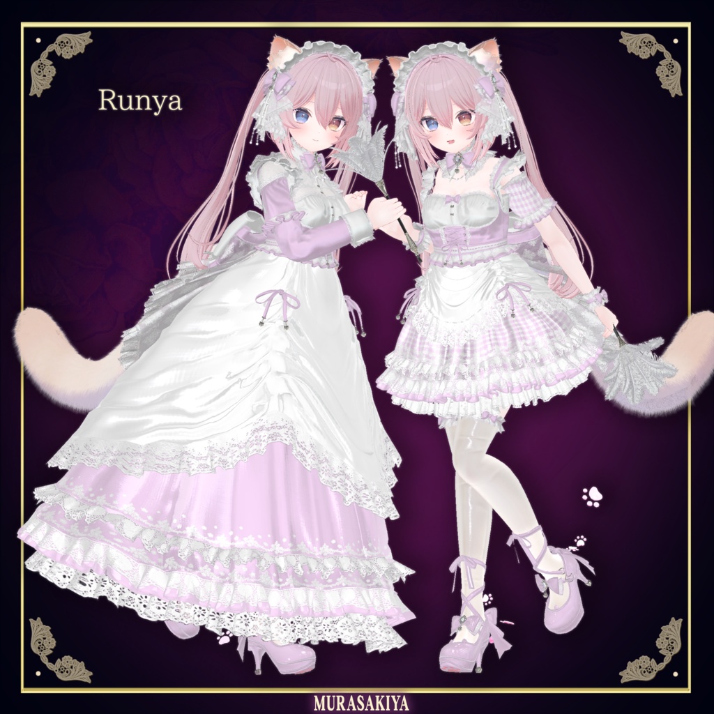 複数アバター対応 麗猫メイド Victorian Whiskers Maid 猫セット付 #MURASAKIYA