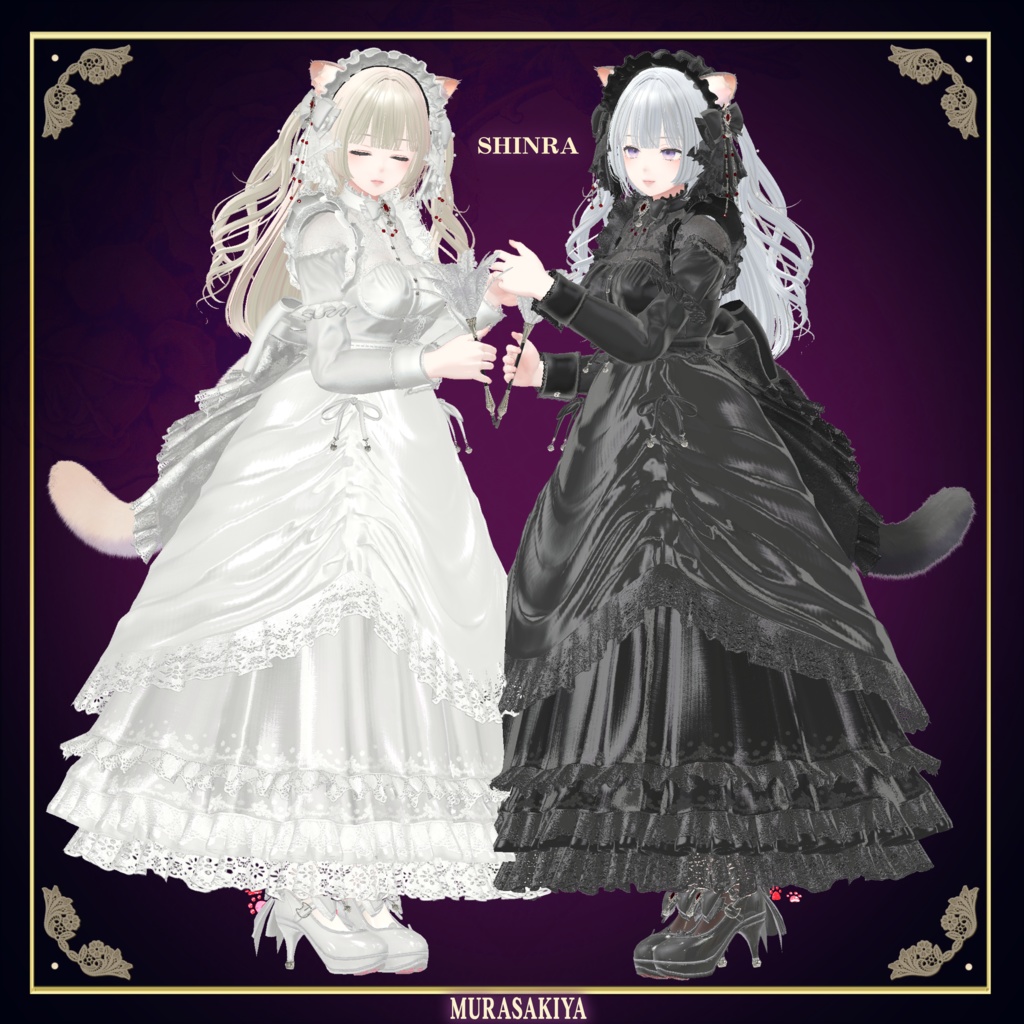 複数アバター対応 麗猫メイド Victorian Whiskers Maid 猫セット付 #MURASAKIYA