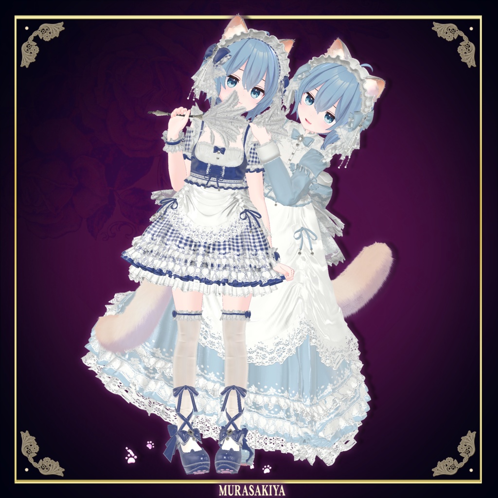 複数アバター対応 麗猫メイド Victorian Whiskers Maid 猫セット付 #MURASAKIYA