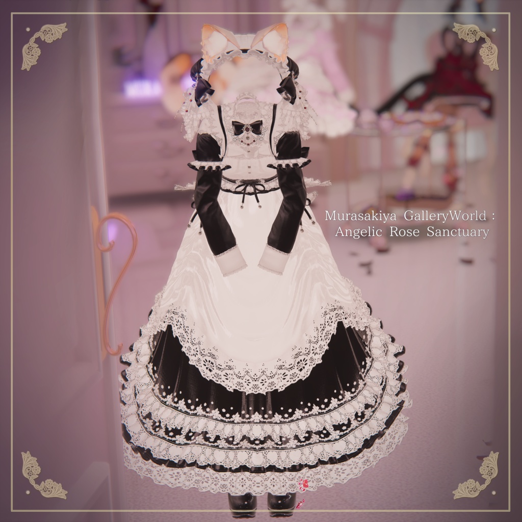 複数アバター対応 麗猫メイド Victorian Whiskers Maid 猫セット付 #MURASAKIYA