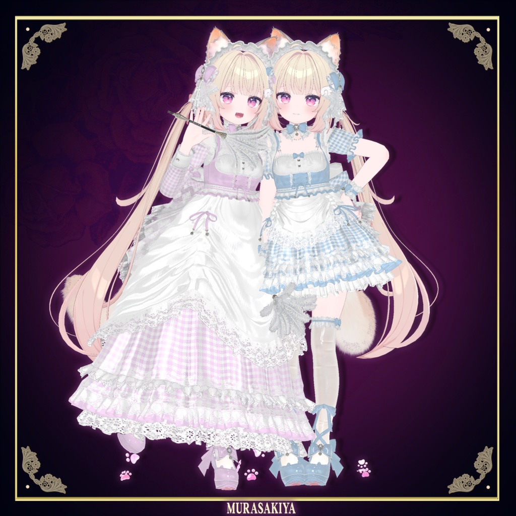 複数アバター対応 麗猫メイド Victorian Whiskers Maid 猫セット付 #MURASAKIYA