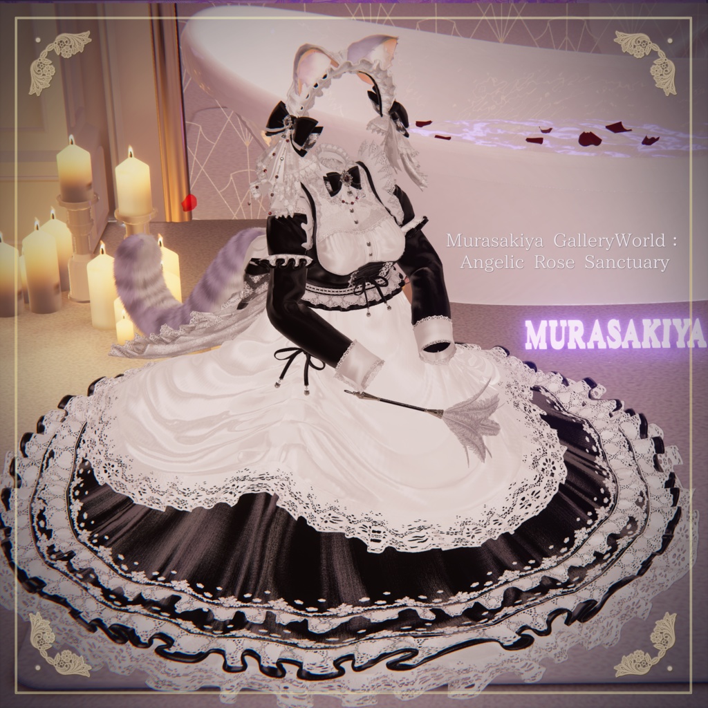 複数アバター対応 麗猫メイド Victorian Whiskers Maid 猫セット付 #MURASAKIYA