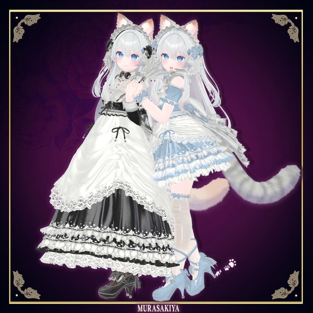複数アバター対応 麗猫メイド Victorian Whiskers Maid 猫セット付 #MURASAKIYA