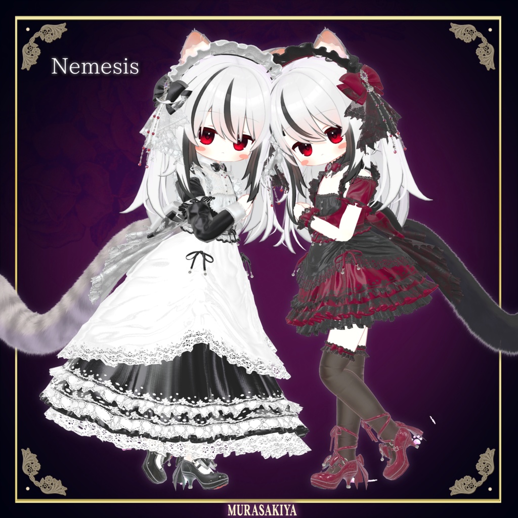 複数アバター対応 麗猫メイド Victorian Whiskers Maid 猫セット付 #MURASAKIYA