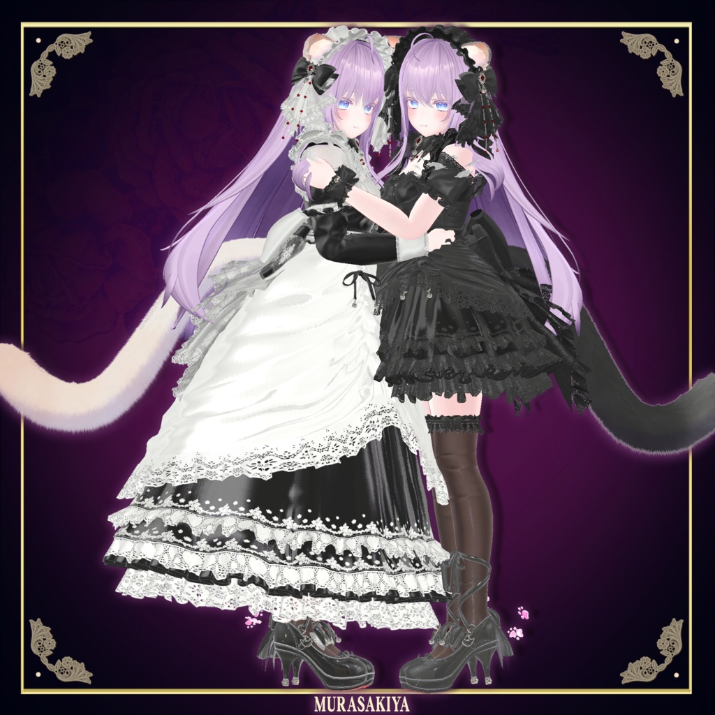 複数アバター対応 麗猫メイド Victorian Whiskers Maid 猫セット付 #MURASAKIYA