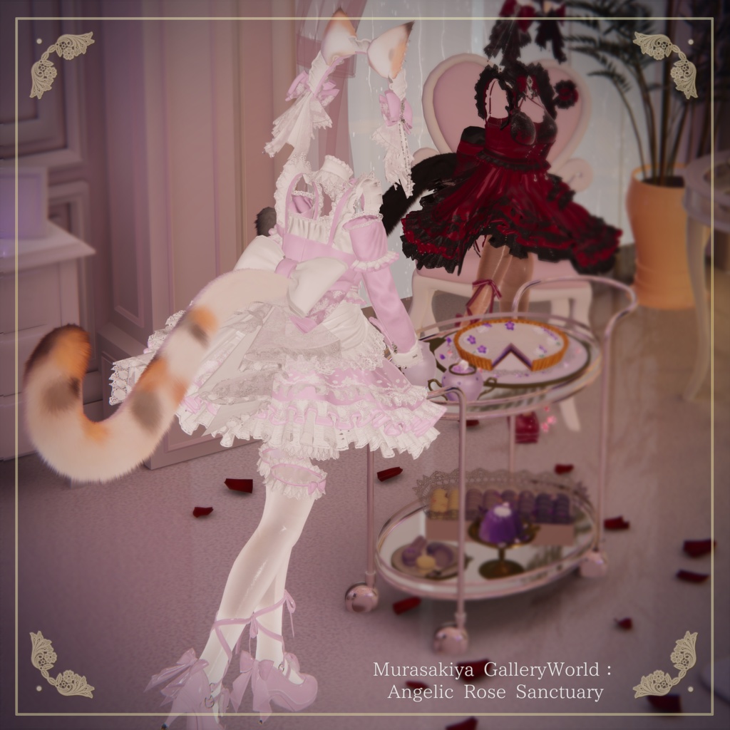 複数アバター対応 麗猫メイド Victorian Whiskers Maid 猫セット付 #MURASAKIYA