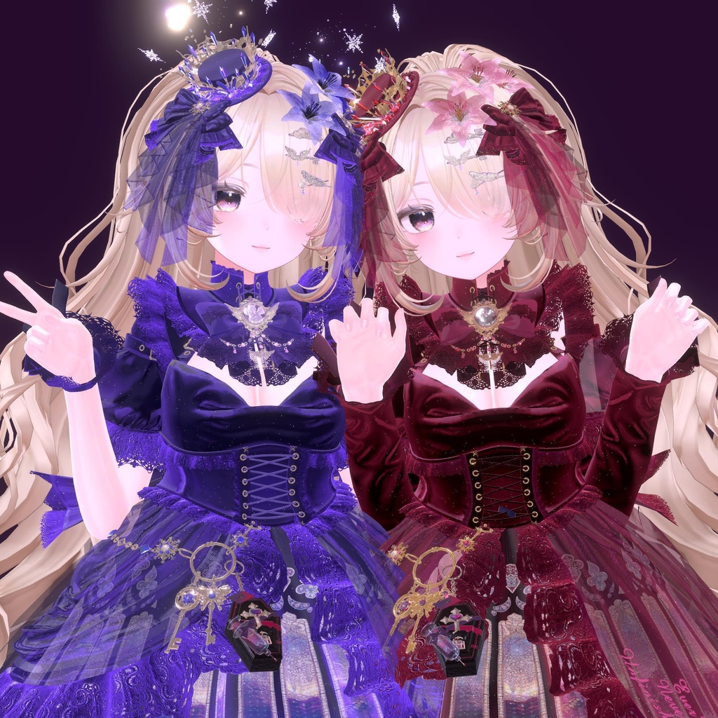 DL7/26まで!【Free】無料 リボンタイ&ヘアピンセット🌹#MURASAKIYA Vket2026 Summer 配布
