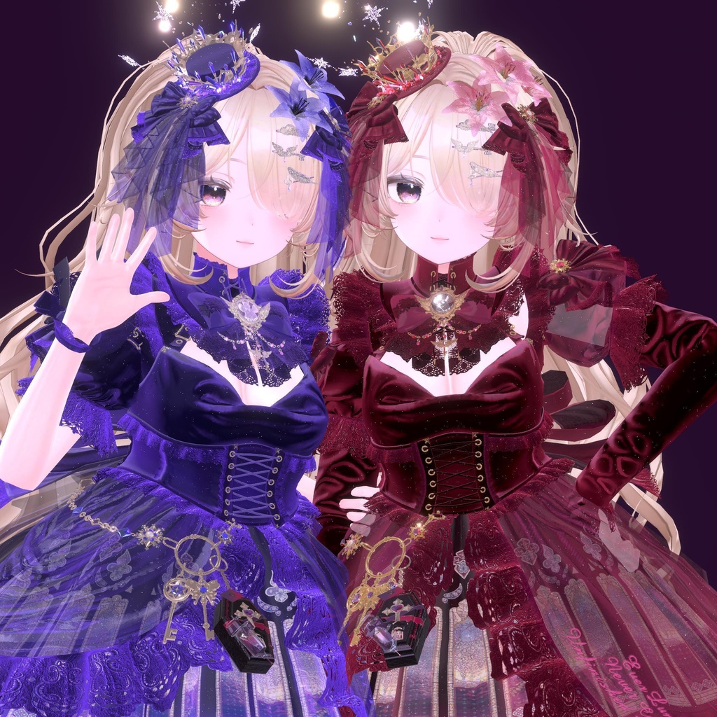 DL7/26まで!【Free】無料 リボンタイ&ヘアピンセット🌹#MURASAKIYA Vket2026 Summer 配布