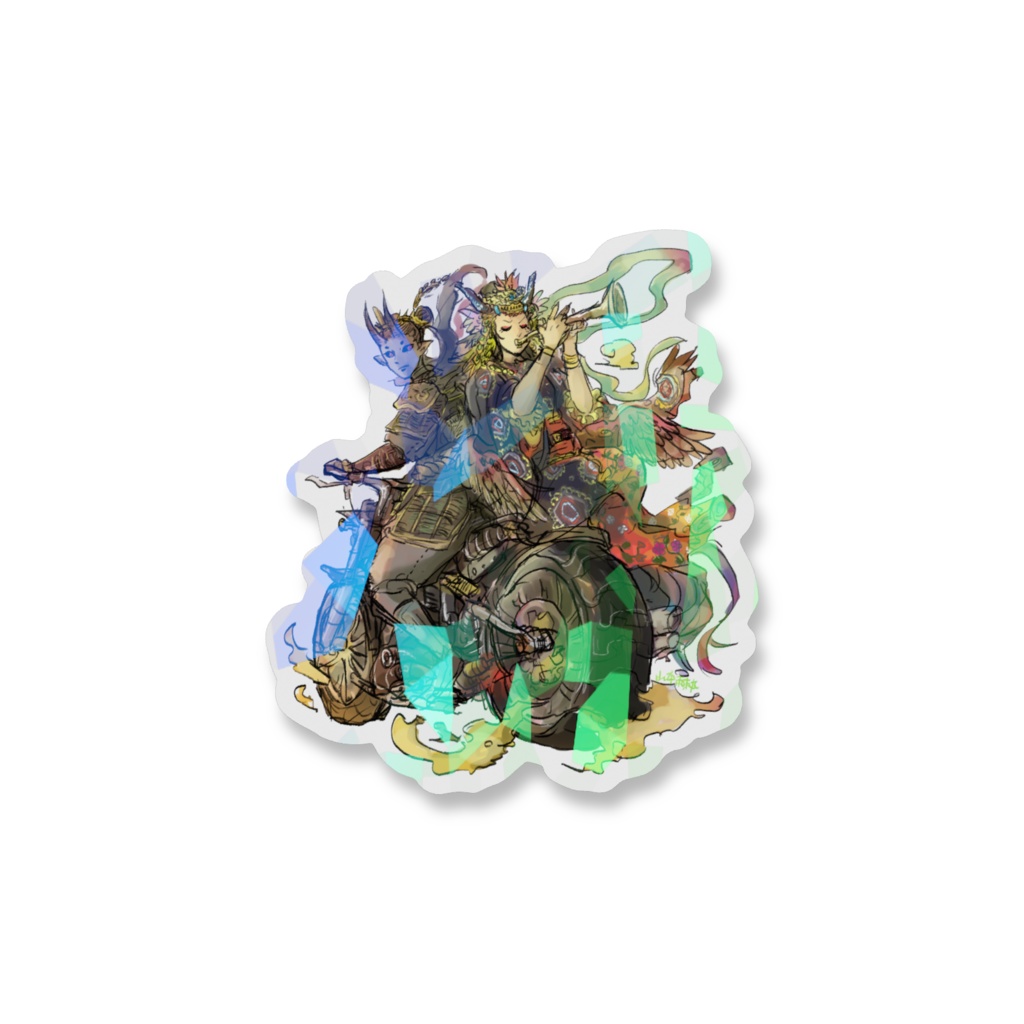 ホログラムスマホステッカー(ライダー&迦陵頻伽)